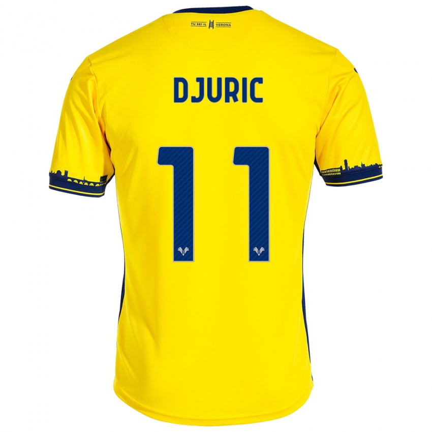 Kinder Milan Djuric #11 Gelb Auswärtstrikot Trikot 2023/24 T-Shirt