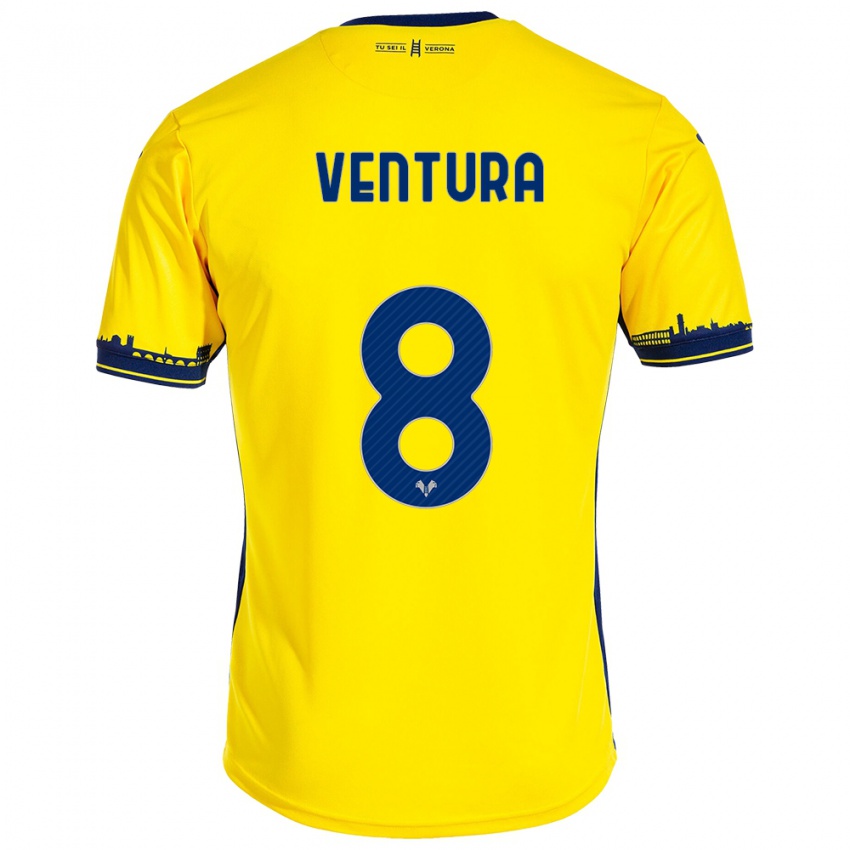 Kinder Ciro Ventura #8 Gelb Auswärtstrikot Trikot 2023/24 T-Shirt