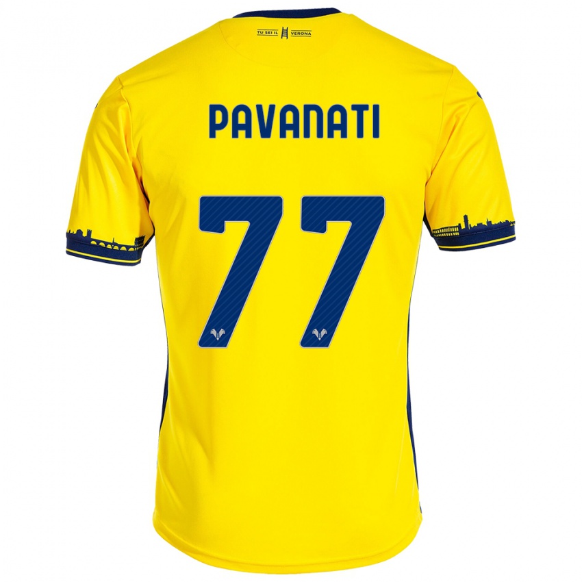 Kinder Alessandro Pavanati #77 Gelb Auswärtstrikot Trikot 2023/24 T-Shirt