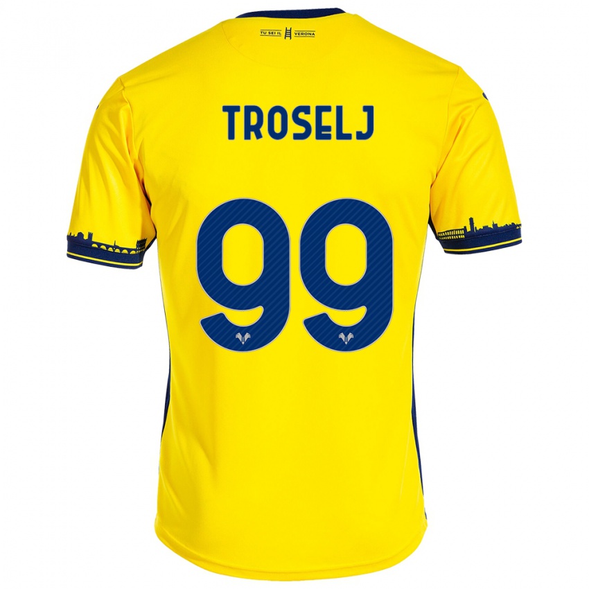 Kinder Ethan Troselj #99 Gelb Auswärtstrikot Trikot 2023/24 T-Shirt