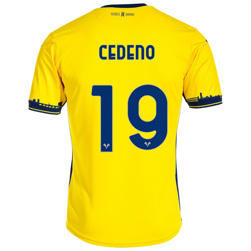 Kinder Lineth Cedeno #19 Gelb Auswärtstrikot Trikot 2023/24 T-Shirt