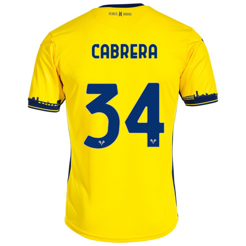 Kinder Ilena Cabrera #34 Gelb Auswärtstrikot Trikot 2023/24 T-Shirt