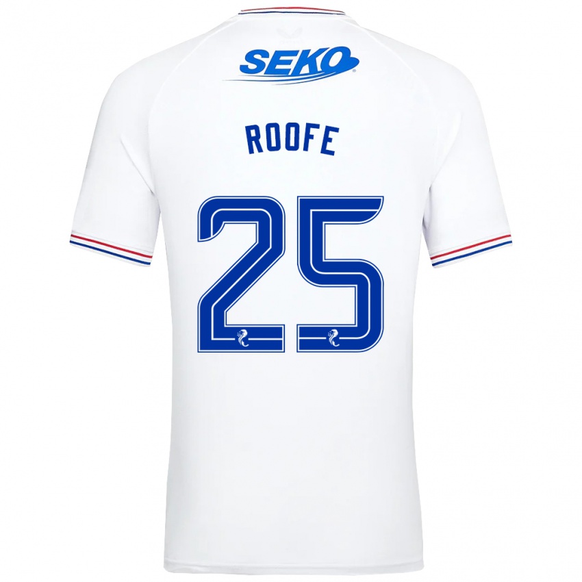 Kinder Kemar Roofe #25 Weiß Auswärtstrikot Trikot 2023/24 T-Shirt