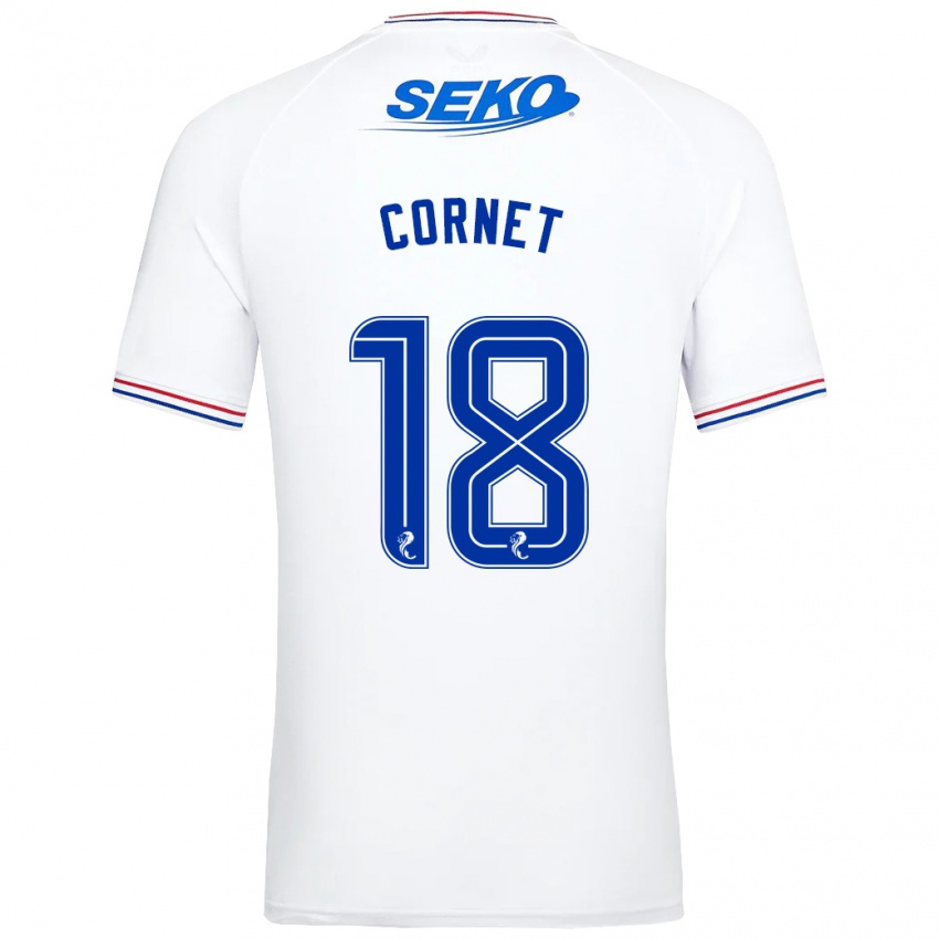 Kinder Chelsea Cornet #18 Weiß Auswärtstrikot Trikot 2023/24 T-Shirt