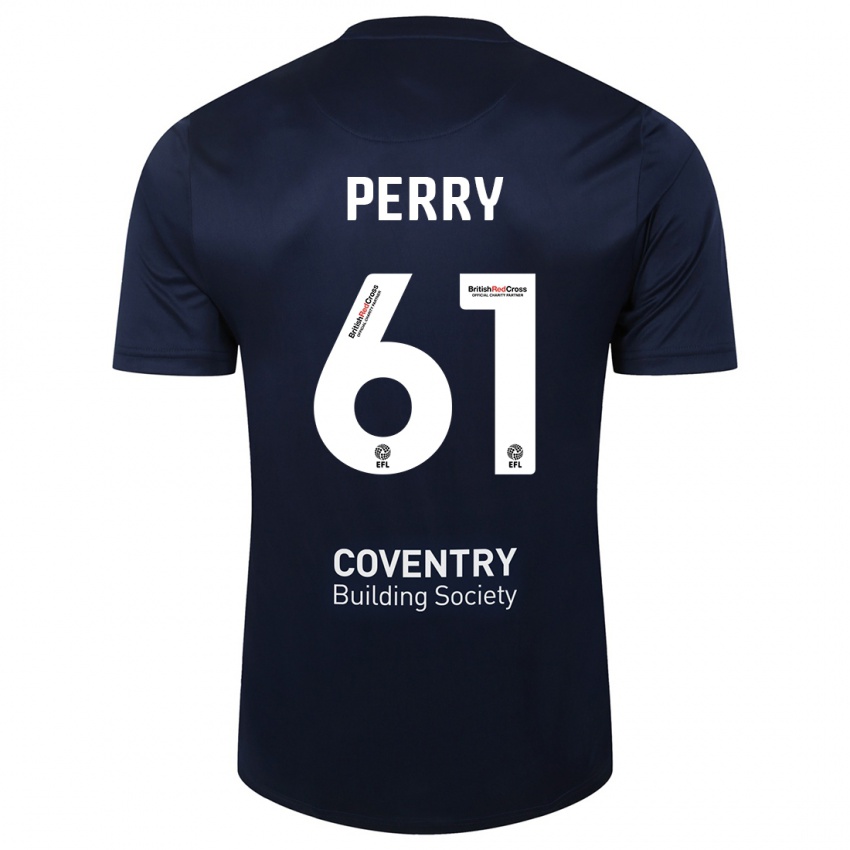 Kinder Callum Perry #61 Rote Marine Auswärtstrikot Trikot 2023/24 T-Shirt