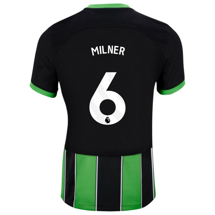 Kinder James Milner #6 Schwarz Grün Auswärtstrikot Trikot 2023/24 T-Shirt