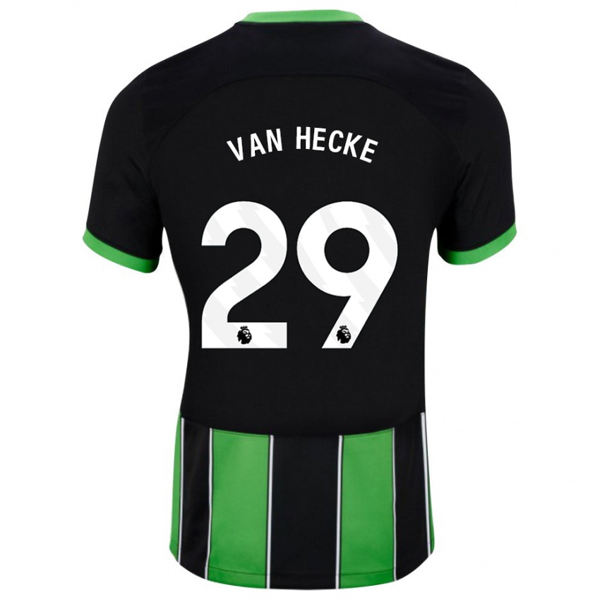 Kinder Jan Paul Van Hecke #29 Schwarz Grün Auswärtstrikot Trikot 2023/24 T-Shirt