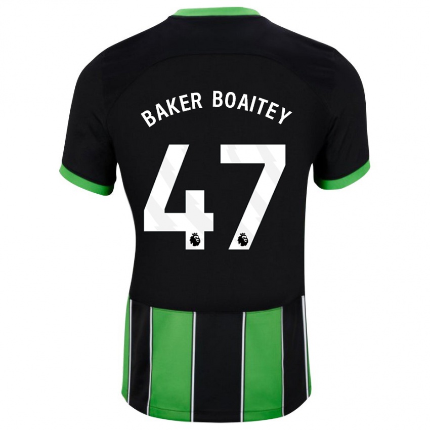 Kinder Benicio Baker-Boaitey #47 Schwarz Grün Auswärtstrikot Trikot 2023/24 T-Shirt