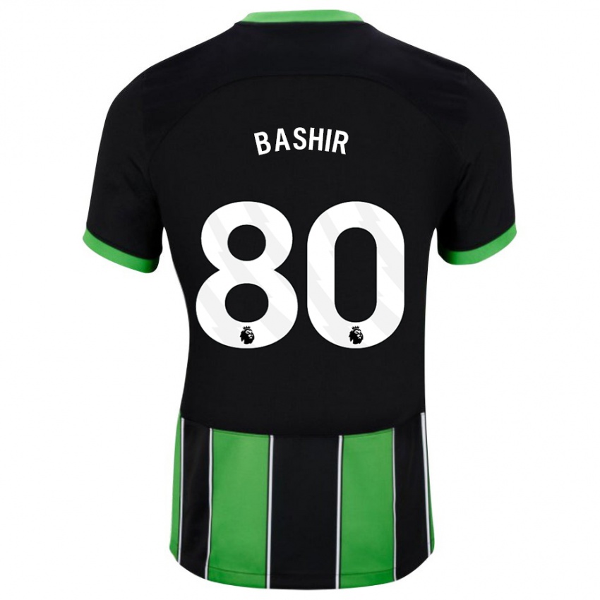 Kinder Sahil Bashir #80 Schwarz Grün Auswärtstrikot Trikot 2023/24 T-Shirt