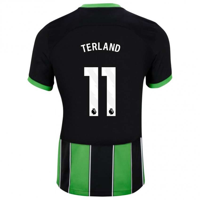 Kinder Elisabeth Terland #11 Schwarz Grün Auswärtstrikot Trikot 2023/24 T-Shirt