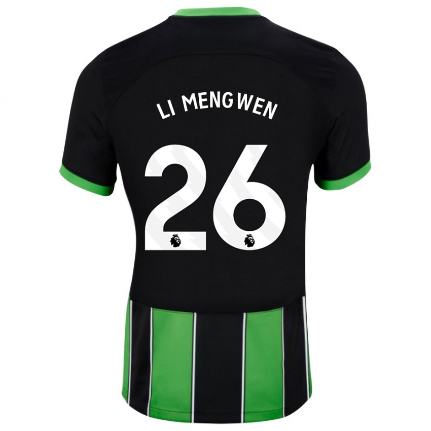 Kinder Li Mengwen #26 Schwarz Grün Auswärtstrikot Trikot 2023/24 T-Shirt