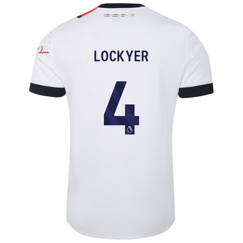 Kinder Tom Lockyer #4 Weiß Auswärtstrikot Trikot 2023/24 T-Shirt