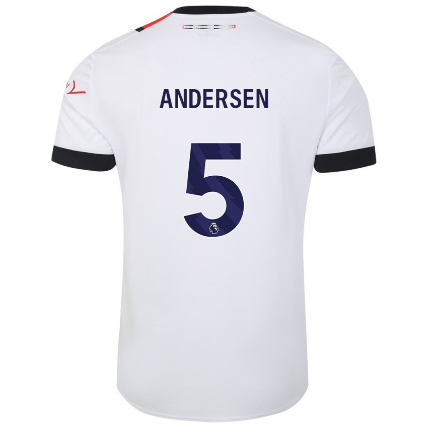 Kinder Mads Andersen #5 Weiß Auswärtstrikot Trikot 2023/24 T-Shirt