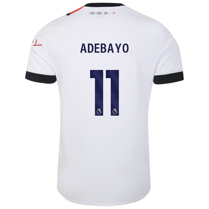 Kinder Elijah Adebayo #11 Weiß Auswärtstrikot Trikot 2023/24 T-Shirt