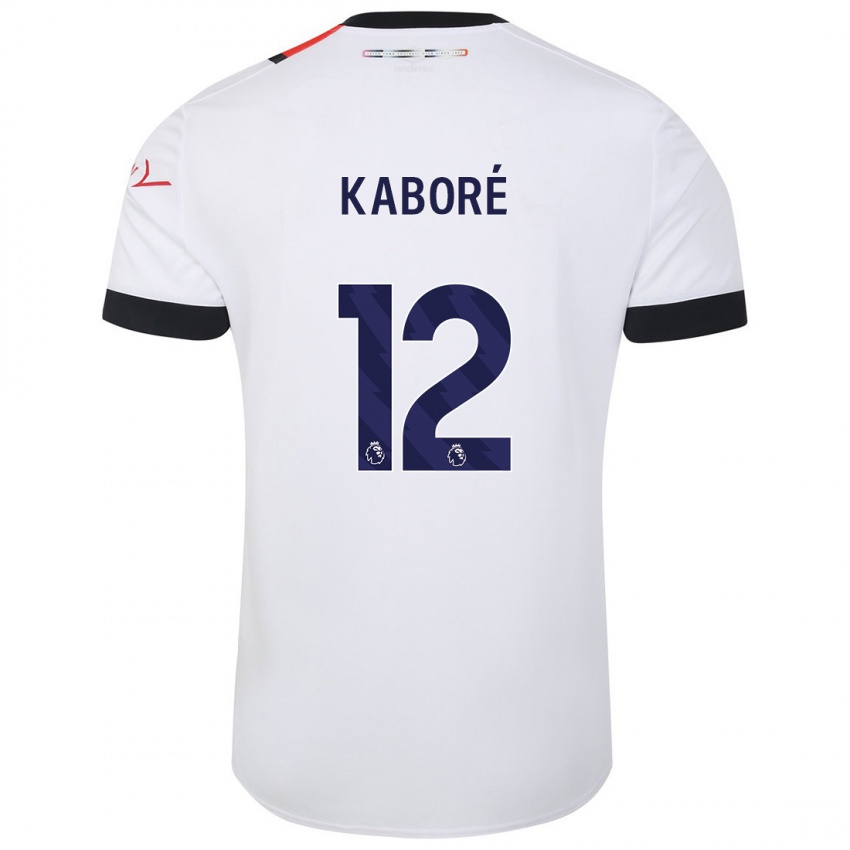 Kinder Issa Kabore #12 Weiß Auswärtstrikot Trikot 2023/24 T-Shirt