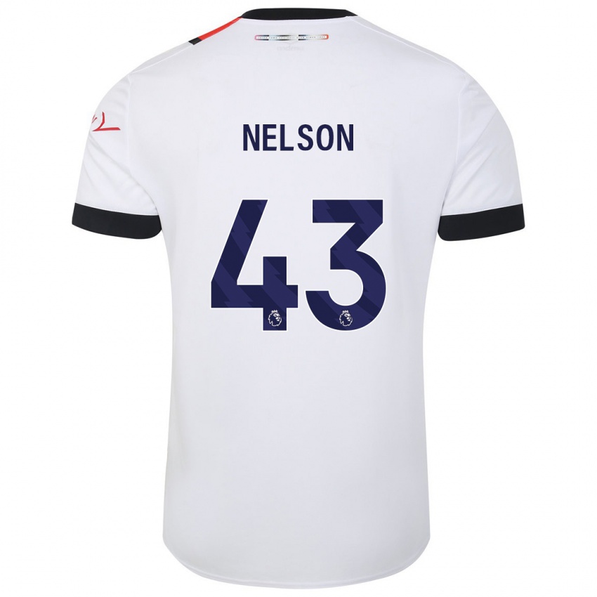 Kinder Zack Nelson #43 Weiß Auswärtstrikot Trikot 2023/24 T-Shirt