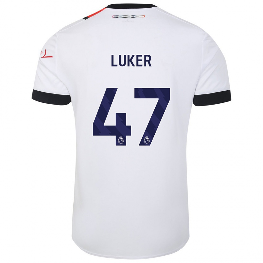 Kinder Jayden Luker #47 Weiß Auswärtstrikot Trikot 2023/24 T-Shirt