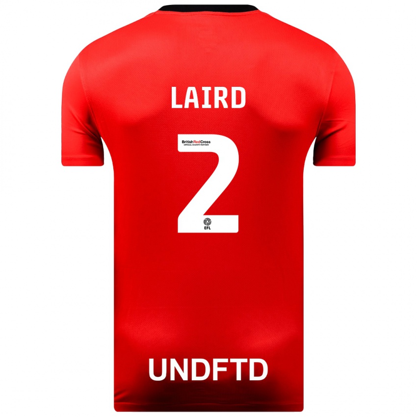 Kinder Ethan Laird #2 Rot Auswärtstrikot Trikot 2023/24 T-Shirt