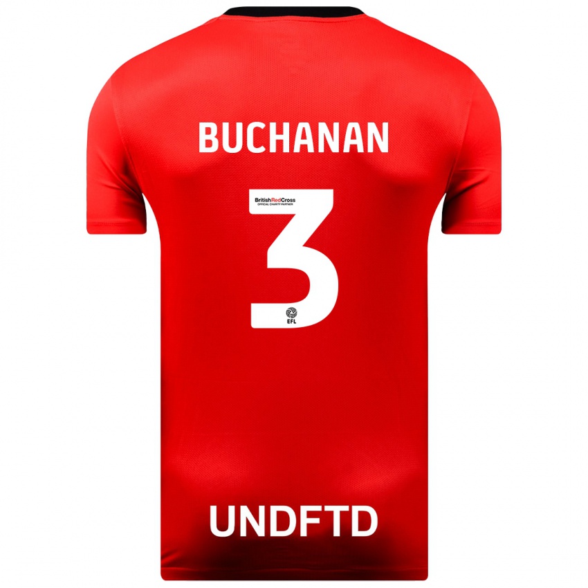 Kinder Lee Buchanan #3 Rot Auswärtstrikot Trikot 2023/24 T-Shirt