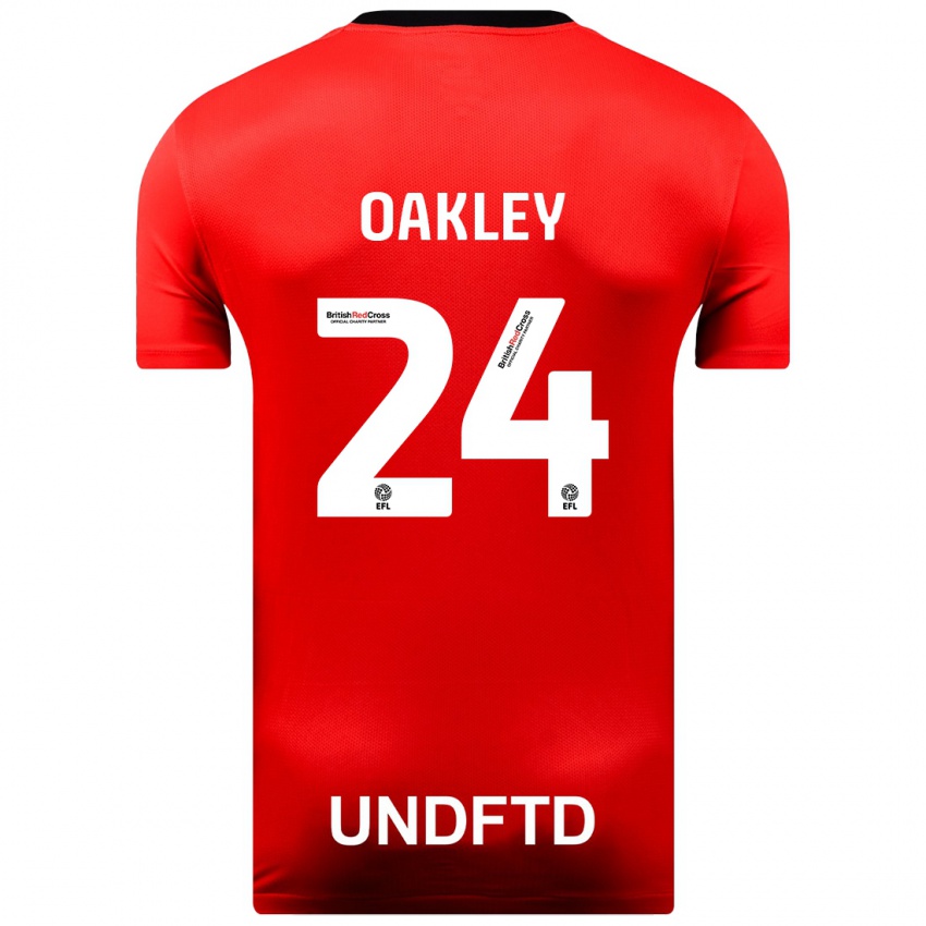 Kinder Marcel Oakley #24 Rot Auswärtstrikot Trikot 2023/24 T-Shirt