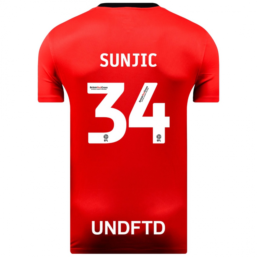 Kinder Ivan Sunjic #34 Rot Auswärtstrikot Trikot 2023/24 T-Shirt