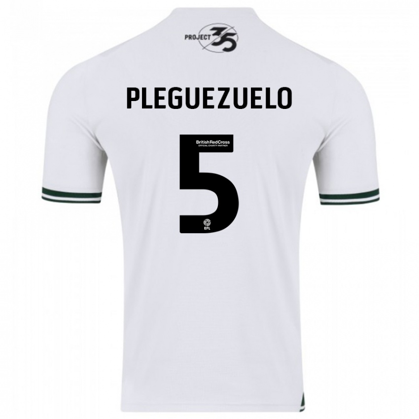 Kinder Julio Pleguezuelo #5 Weiß Auswärtstrikot Trikot 2023/24 T-Shirt