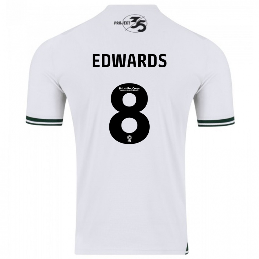 Kinder Joe Edwards #8 Weiß Auswärtstrikot Trikot 2023/24 T-Shirt