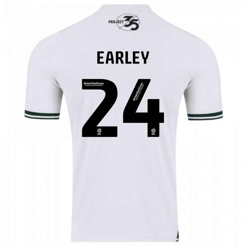 Kinder Saxon Earley #24 Weiß Auswärtstrikot Trikot 2023/24 T-Shirt