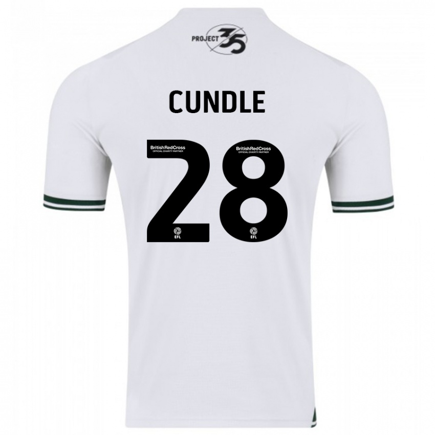 Kinder Luke Cundle #28 Weiß Auswärtstrikot Trikot 2023/24 T-Shirt