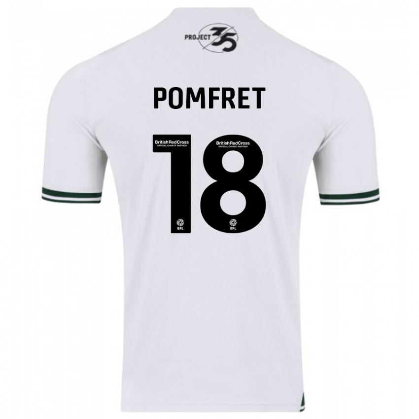 Kinder Taya Pomfret #18 Weiß Auswärtstrikot Trikot 2023/24 T-Shirt