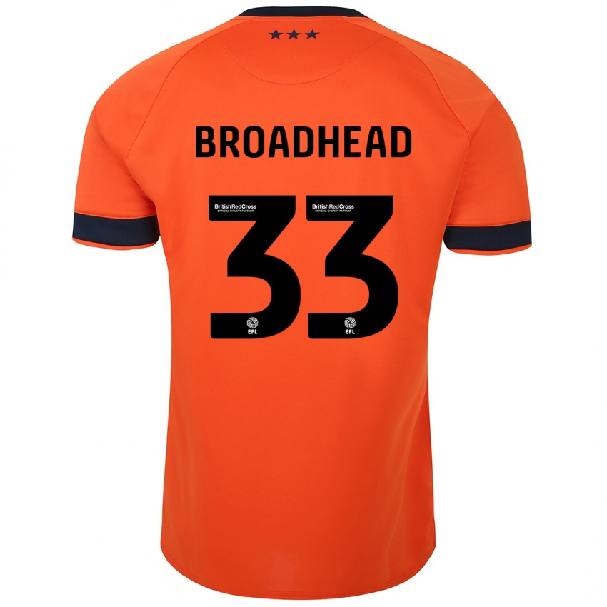 Kinder Nathan Broadhead #33 Orangefarben Auswärtstrikot Trikot 2023/24 T-Shirt