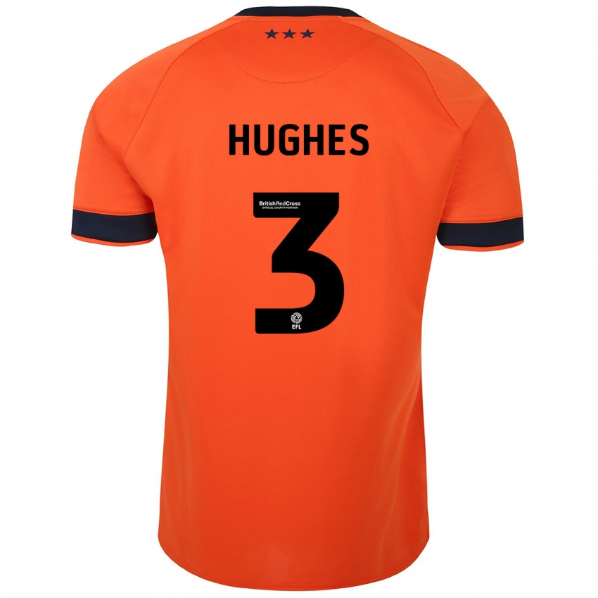 Kinder Summer Hughes #3 Orangefarben Auswärtstrikot Trikot 2023/24 T-Shirt