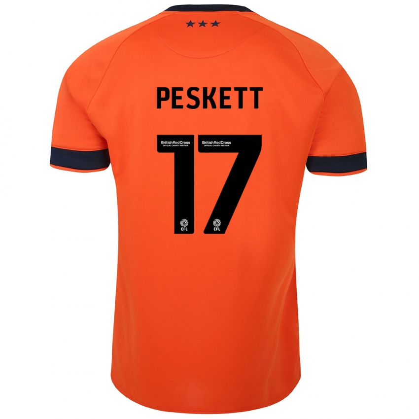 Kinder Sophie Peskett #17 Orangefarben Auswärtstrikot Trikot 2023/24 T-Shirt