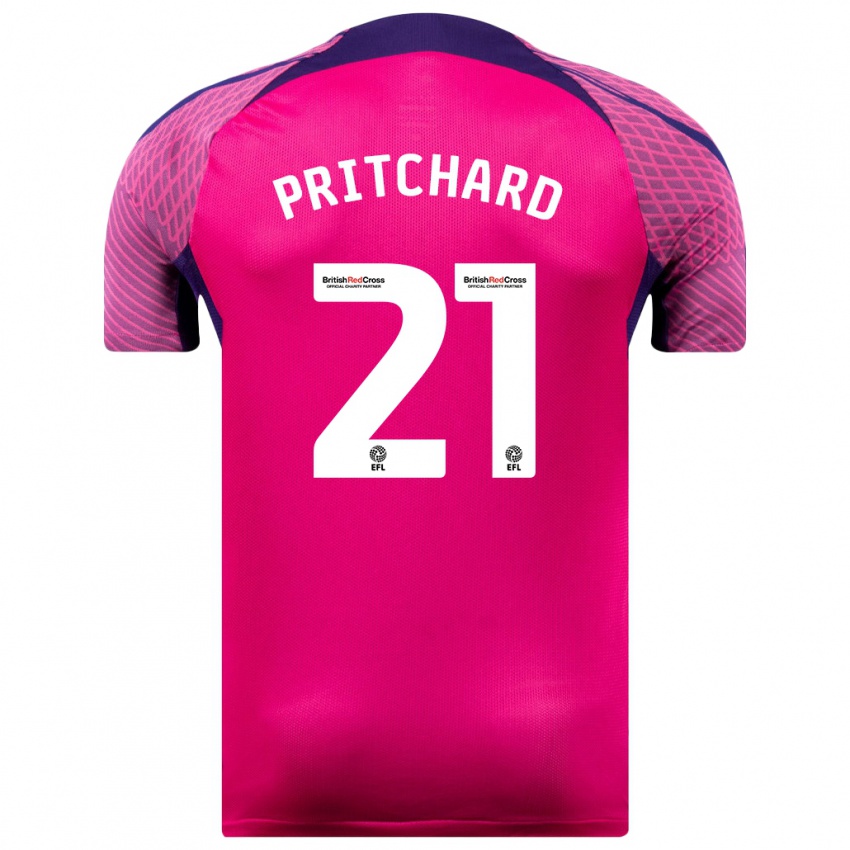 Kinder Alex Pritchard #21 Lila Auswärtstrikot Trikot 2023/24 T-Shirt