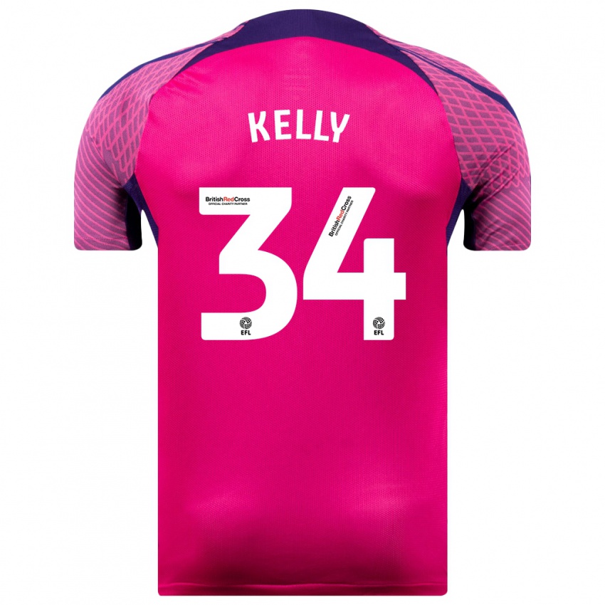 Kinder Caden Kelly #34 Lila Auswärtstrikot Trikot 2023/24 T-Shirt