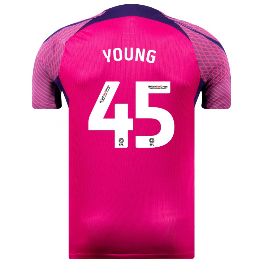 Kinder Matthew Young #45 Lila Auswärtstrikot Trikot 2023/24 T-Shirt