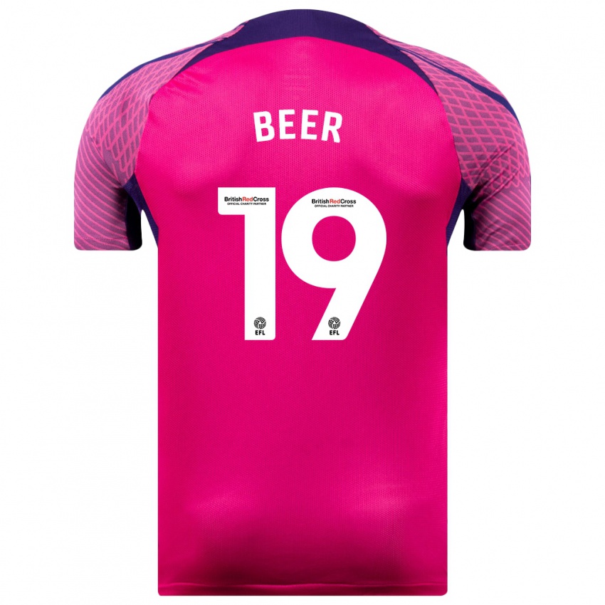 Kinder Megan Beer #19 Lila Auswärtstrikot Trikot 2023/24 T-Shirt