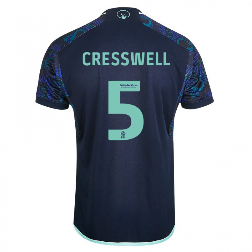 Kinder Charlie Cresswell #5 Blau Auswärtstrikot Trikot 2023/24 T-Shirt