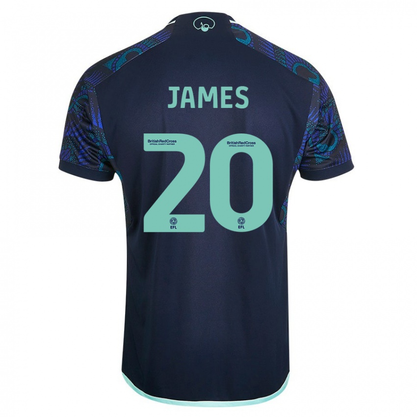 Kinder Daniel James #20 Blau Auswärtstrikot Trikot 2023/24 T-Shirt