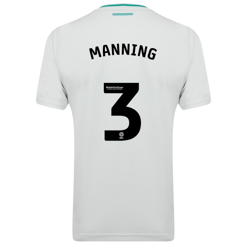 Kinder Ryan Manning #3 Weiß Auswärtstrikot Trikot 2023/24 T-Shirt