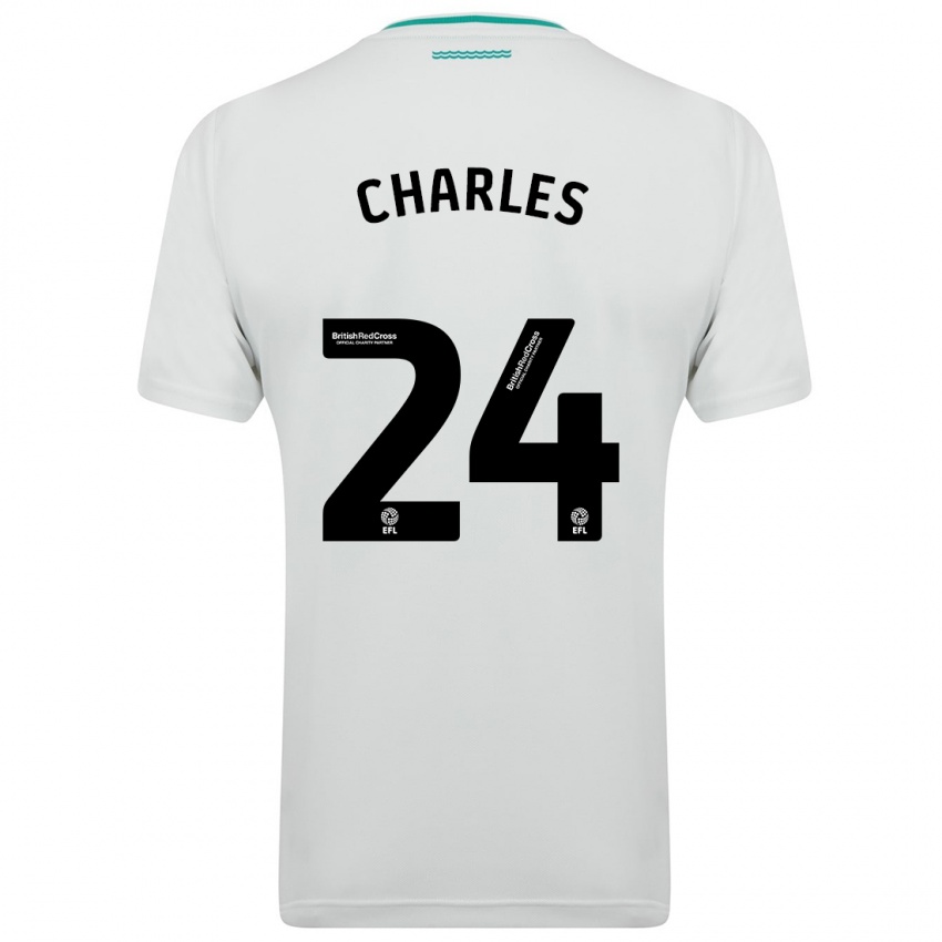 Kinder Shea Charles #24 Weiß Auswärtstrikot Trikot 2023/24 T-Shirt