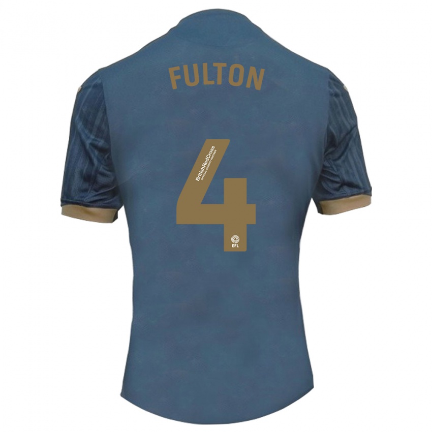 Kinder Jay Fulton #4 Dunkles Blaugrün Auswärtstrikot Trikot 2023/24 T-Shirt