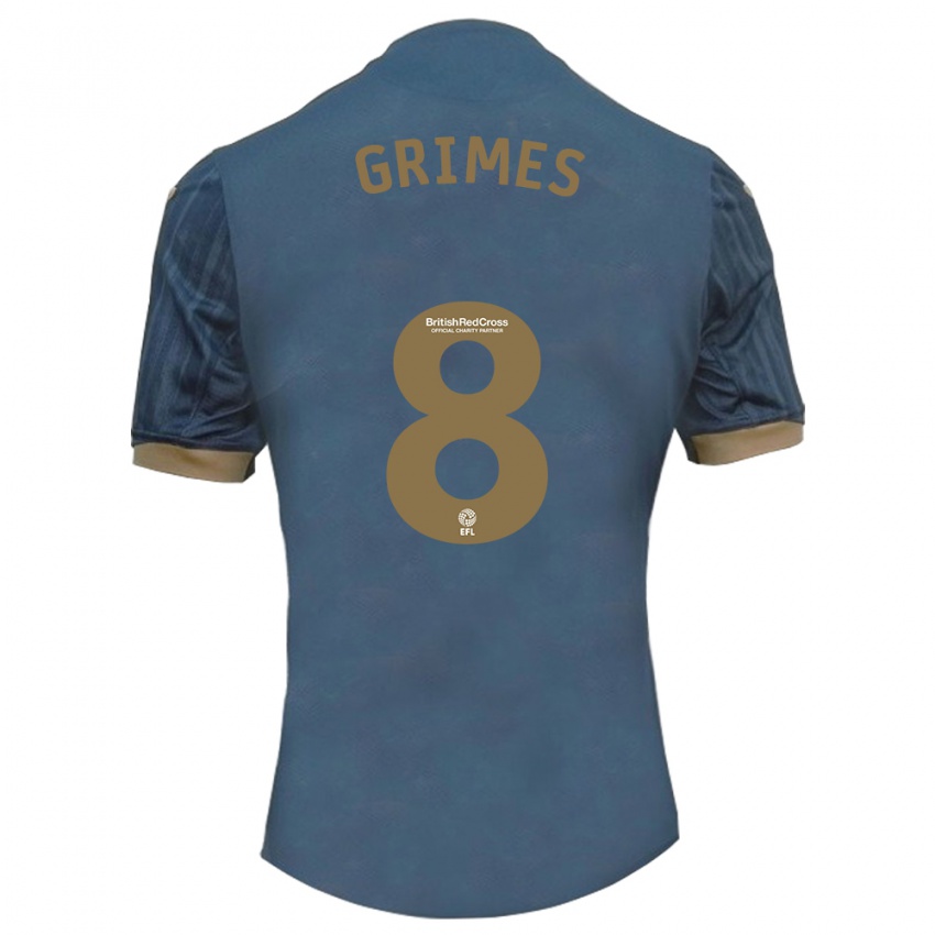 Kinder Matt Grimes #8 Dunkles Blaugrün Auswärtstrikot Trikot 2023/24 T-Shirt