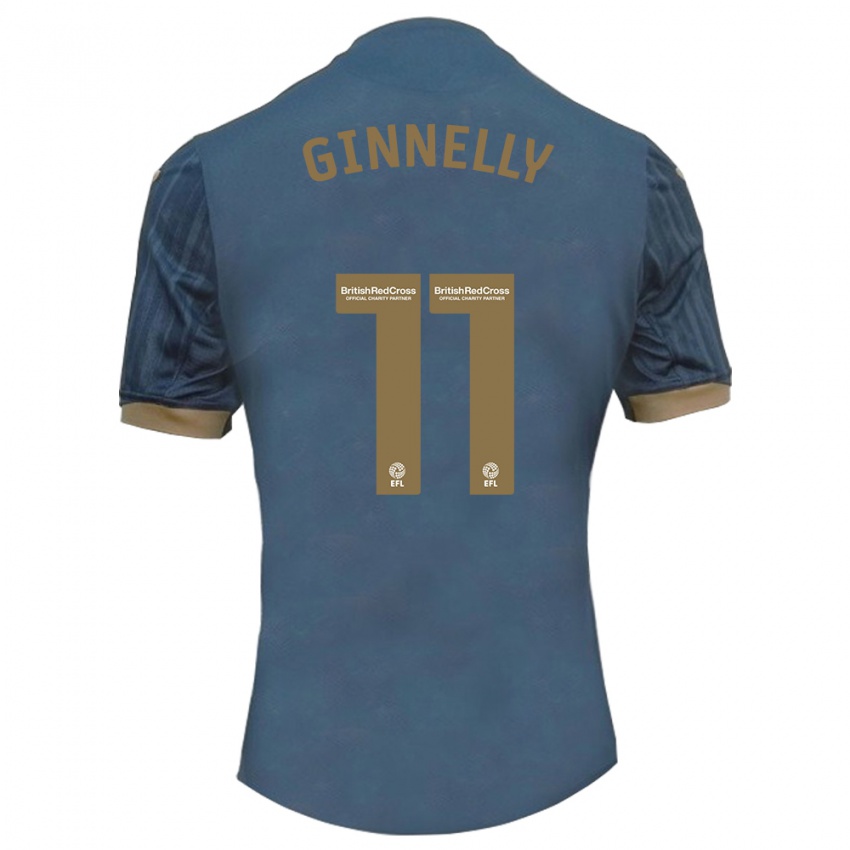 Kinder Josh Ginnelly #11 Dunkles Blaugrün Auswärtstrikot Trikot 2023/24 T-Shirt