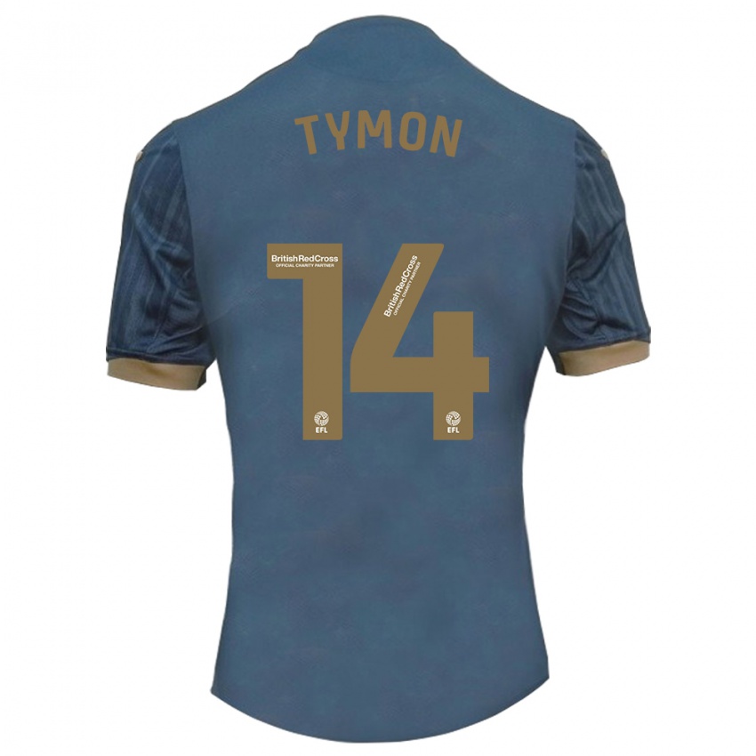 Kinder Josh Tymon #14 Dunkles Blaugrün Auswärtstrikot Trikot 2023/24 T-Shirt