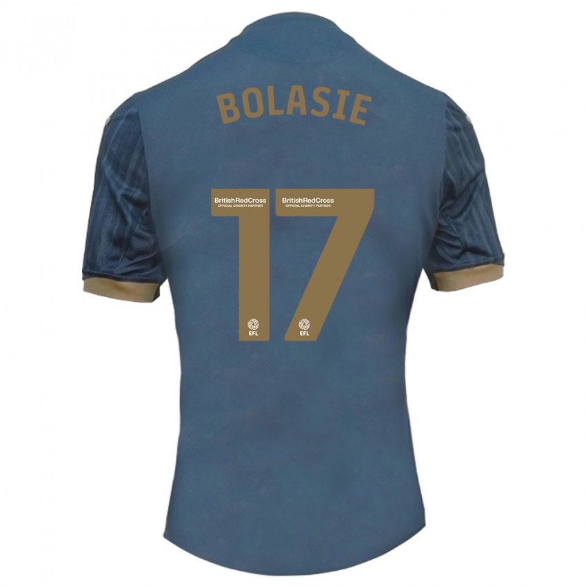 Kinder Yannick Bolasie #17 Dunkles Blaugrün Auswärtstrikot Trikot 2023/24 T-Shirt