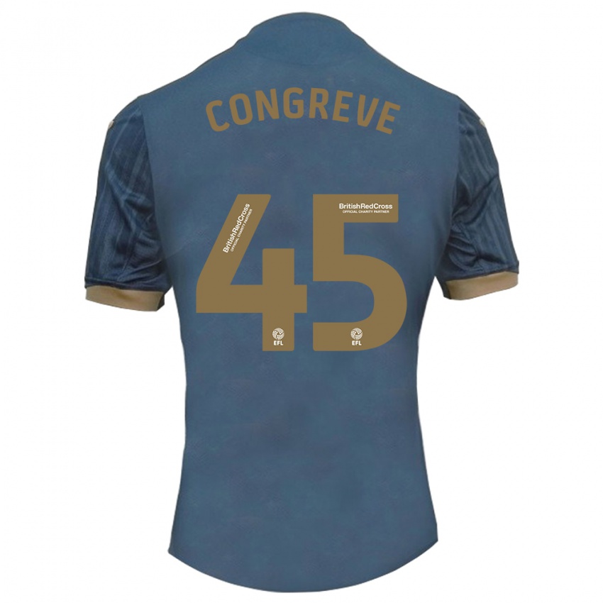 Kinder Cameron Congreve #45 Dunkles Blaugrün Auswärtstrikot Trikot 2023/24 T-Shirt