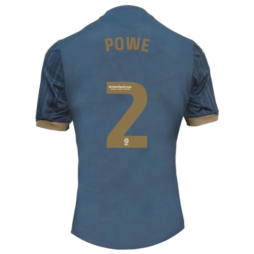 Kinder Alicia Powe #2 Dunkles Blaugrün Auswärtstrikot Trikot 2023/24 T-Shirt