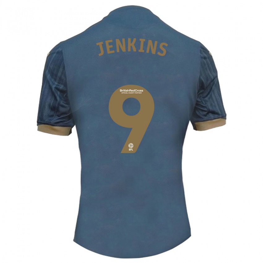 Kinder Nieve Jenkins #9 Dunkles Blaugrün Auswärtstrikot Trikot 2023/24 T-Shirt