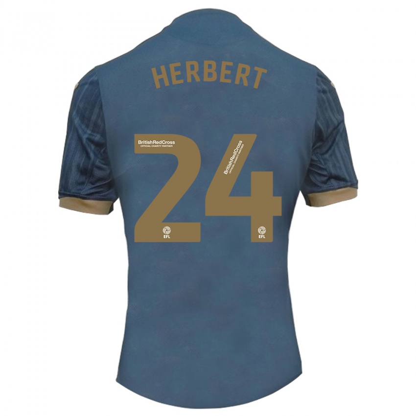 Kinder Chelsea Herbert #24 Dunkles Blaugrün Auswärtstrikot Trikot 2023/24 T-Shirt